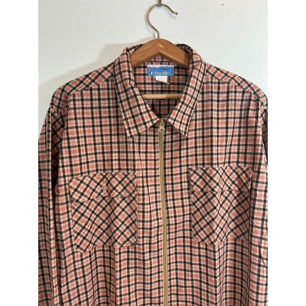 Stag Hill by Haband Red Tan Black Plaid Size L Zip Up Shacket Outdoors Camping - Picture 11 of 11